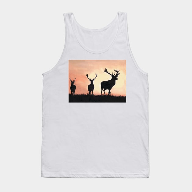 Majestic Family Stag and Does siloettes. Tank Top by angipangi7